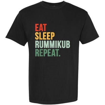 Eat Sleep Rummikub Repeat Multicolored Font Garment-Dyed Heavyweight T-Shirt