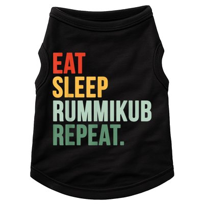Eat Sleep Rummikub Repeat Multicolored Font Doggie Tank