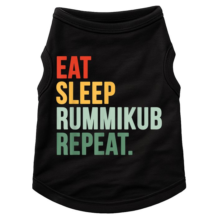 Eat Sleep Rummikub Repeat Multicolored Font Doggie Tank