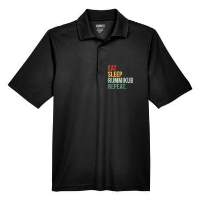 Eat Sleep Rummikub Repeat Multicolored Font Men's Origin Performance Pique Polo