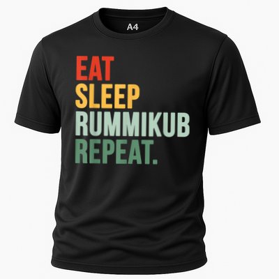 Eat Sleep Rummikub Repeat Multicolored Font Performance Shirt