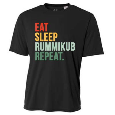 Eat Sleep Rummikub Repeat Multicolored Font Cooling Performance Crew T-Shirt