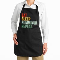 Eat Sleep Rummikub Repeat Multicolored Font Apron
