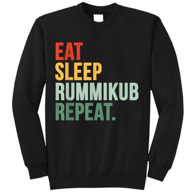 Eat Sleep Rummikub Repeat Multicolored Font Sweatshirt