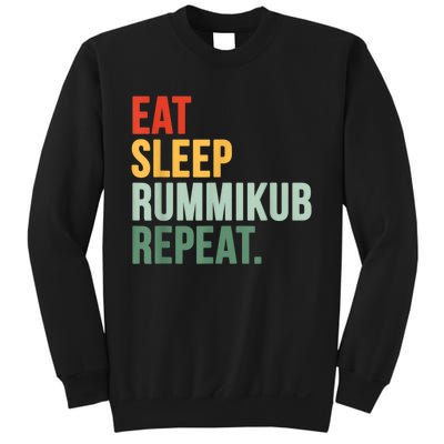 Eat Sleep Rummikub Repeat Multicolored Font Sweatshirt