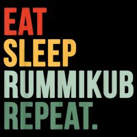 Eat Sleep Rummikub Repeat Multicolored Font T-Shirt