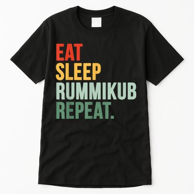 Eat Sleep Rummikub Repeat Multicolored Font Tall T-Shirt