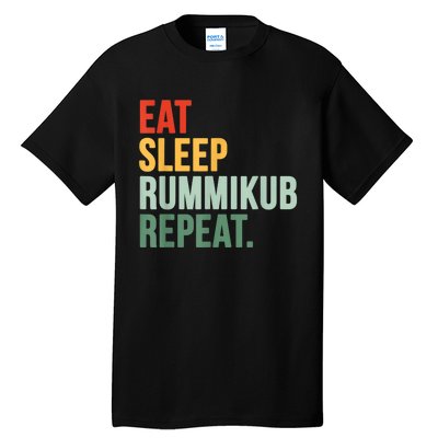 Eat Sleep Rummikub Repeat Multicolored Font Tall T-Shirt