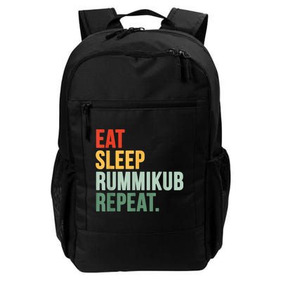 Eat Sleep Rummikub Repeat Multicolored Font Backpack