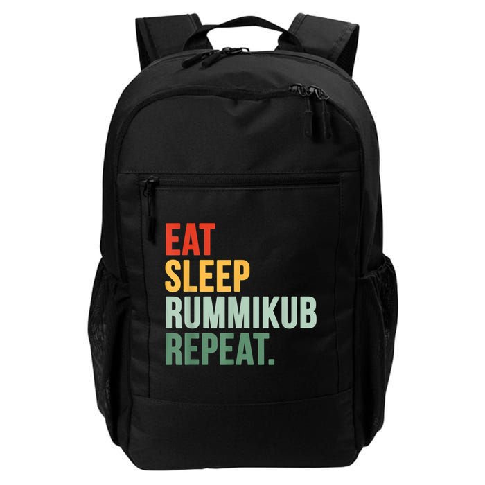 Eat Sleep Rummikub Repeat Multicolored Font Backpack