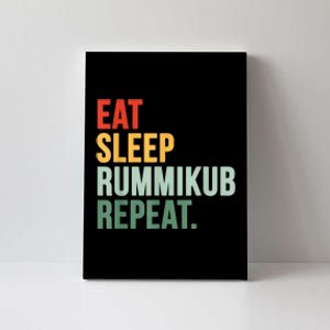 Eat Sleep Rummikub Repeat Multicolored Font Canvas