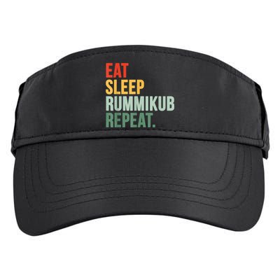 Eat Sleep Rummikub Repeat Multicolored Font Adult Drive Performance Visor