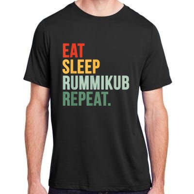 Eat Sleep Rummikub Repeat Multicolored Font Adult ChromaSoft Performance T-Shirt