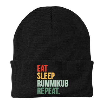 Eat Sleep Rummikub Repeat Multicolored Font Beanie