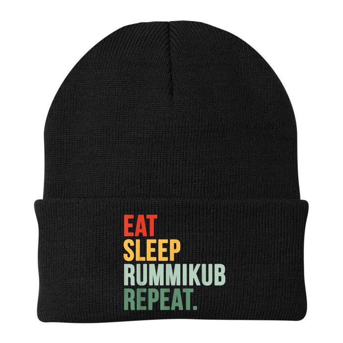 Eat Sleep Rummikub Repeat Multicolored Font Beanie