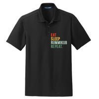 Eat Sleep Rummikub Repeat Multicolored Font Dry Zone Grid Polo