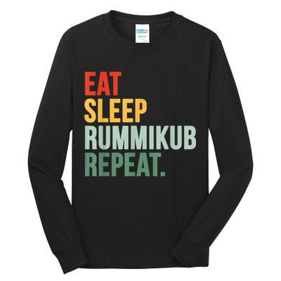 Eat Sleep Rummikub Repeat Multicolored Font Tall Long Sleeve T-Shirt