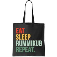 Eat Sleep Rummikub Repeat Multicolored Font Bag