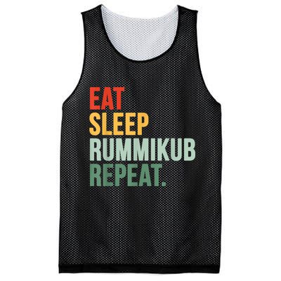 Eat Sleep Rummikub Repeat Multicolored Font Mesh Reversible Basketball Jersey Tank