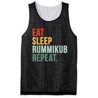 Eat Sleep Rummikub Repeat Multicolored Font Mesh Reversible Basketball Jersey Tank