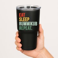 Eat Sleep Rummikub Repeat Multicolored Font Tumbler
