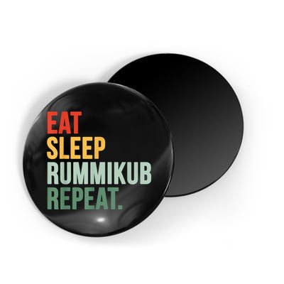 Eat Sleep Rummikub Repeat Multicolored Font Magnet