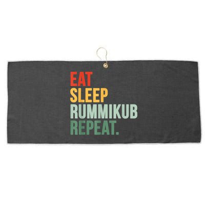Eat Sleep Rummikub Repeat Multicolored Font Large Microfiber Waffle Golf Towel
