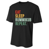 Eat Sleep Rummikub Repeat Multicolored Font Performance Sprint T-Shirt