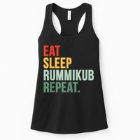 Eat Sleep Rummikub Repeat Multicolored Font Womens Tank Top