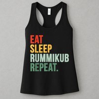 Eat Sleep Rummikub Repeat Multicolored Font Womens Tank Top