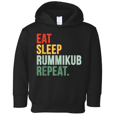 Eat Sleep Rummikub Repeat Multicolored Font Toddler Hoodie
