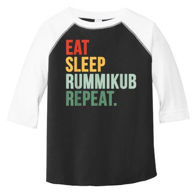 Eat Sleep Rummikub Repeat Multicolored Font Toddler Fine Jersey T-Shirt