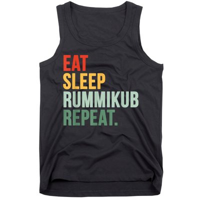Eat Sleep Rummikub Repeat Multicolored Font Tank Top