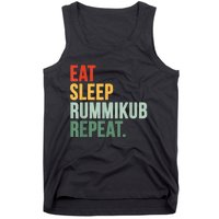 Eat Sleep Rummikub Repeat Multicolored Font Tank Top