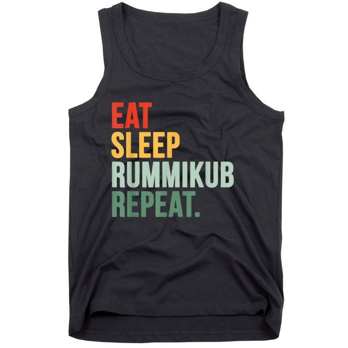 Eat Sleep Rummikub Repeat Multicolored Font Tank Top