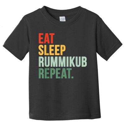 Eat Sleep Rummikub Repeat Multicolored Font Toddler T-Shirt