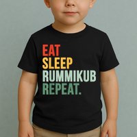Eat Sleep Rummikub Repeat Multicolored Font Toddler T-Shirt