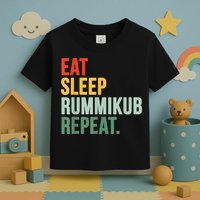 Eat Sleep Rummikub Repeat Multicolored Font Toddler T-Shirt