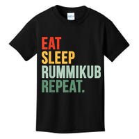 Eat Sleep Rummikub Repeat Multicolored Font Kids T-Shirt