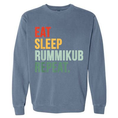 Eat Sleep Rummikub Repeat Multicolored Font Garment-Dyed Sweatshirt