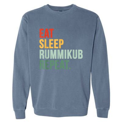 Eat Sleep Rummikub Repeat Multicolored Font Garment-Dyed Sweatshirt