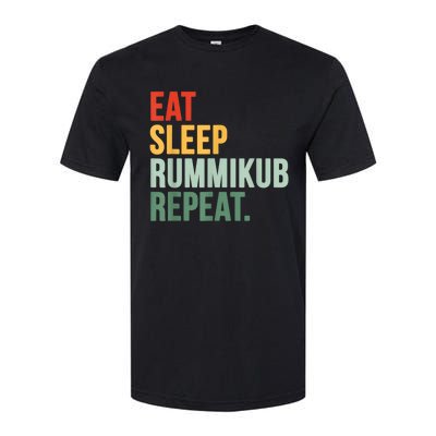 Eat Sleep Rummikub Repeat Multicolored Font Softstyle CVC T-Shirt