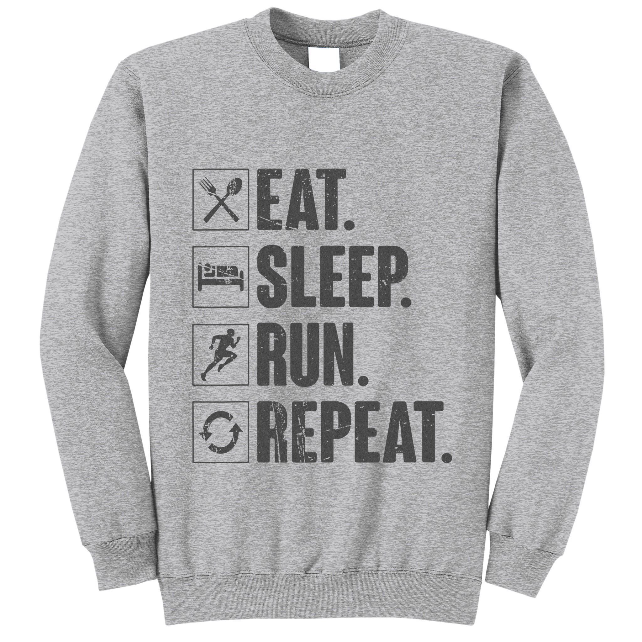 Eat Sleep Run Repeat Funny Vintage Running Runner Gift Tall Sweatshirt