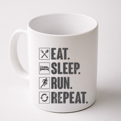 Eat Sleep Run Repeat Funny Vintage Running Runner Gift Mug