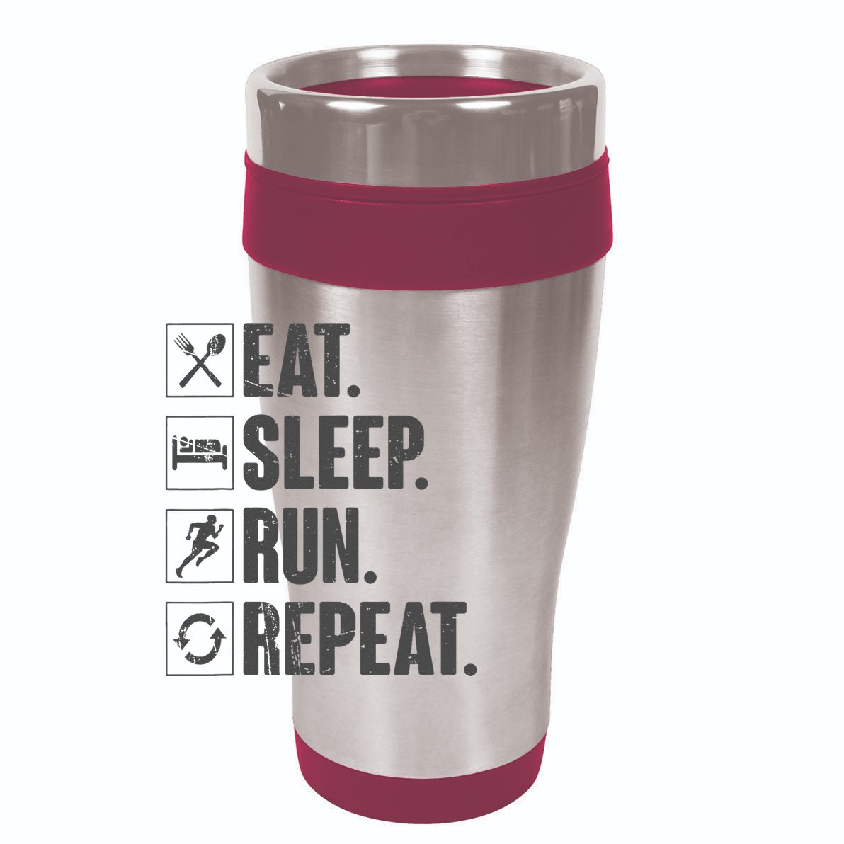 Eat Sleep Run Repeat Funny Vintage Running Runner Gift 15oz Campfire Ceramic Mug