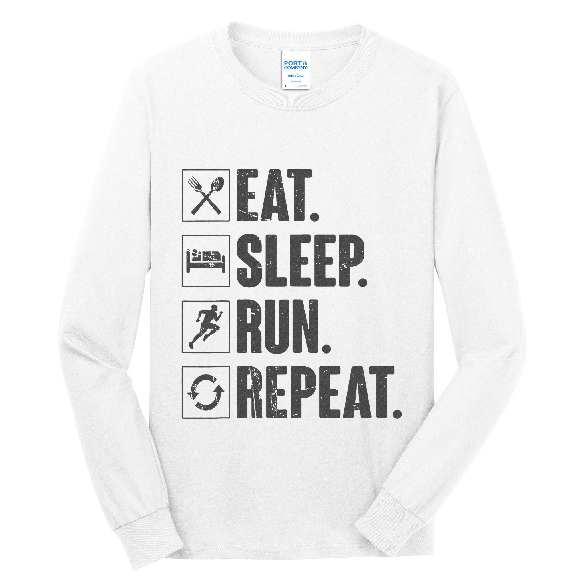 Eat Sleep Run Repeat Funny Vintage Running Runner Gift Tall Long Sleeve T-Shirt