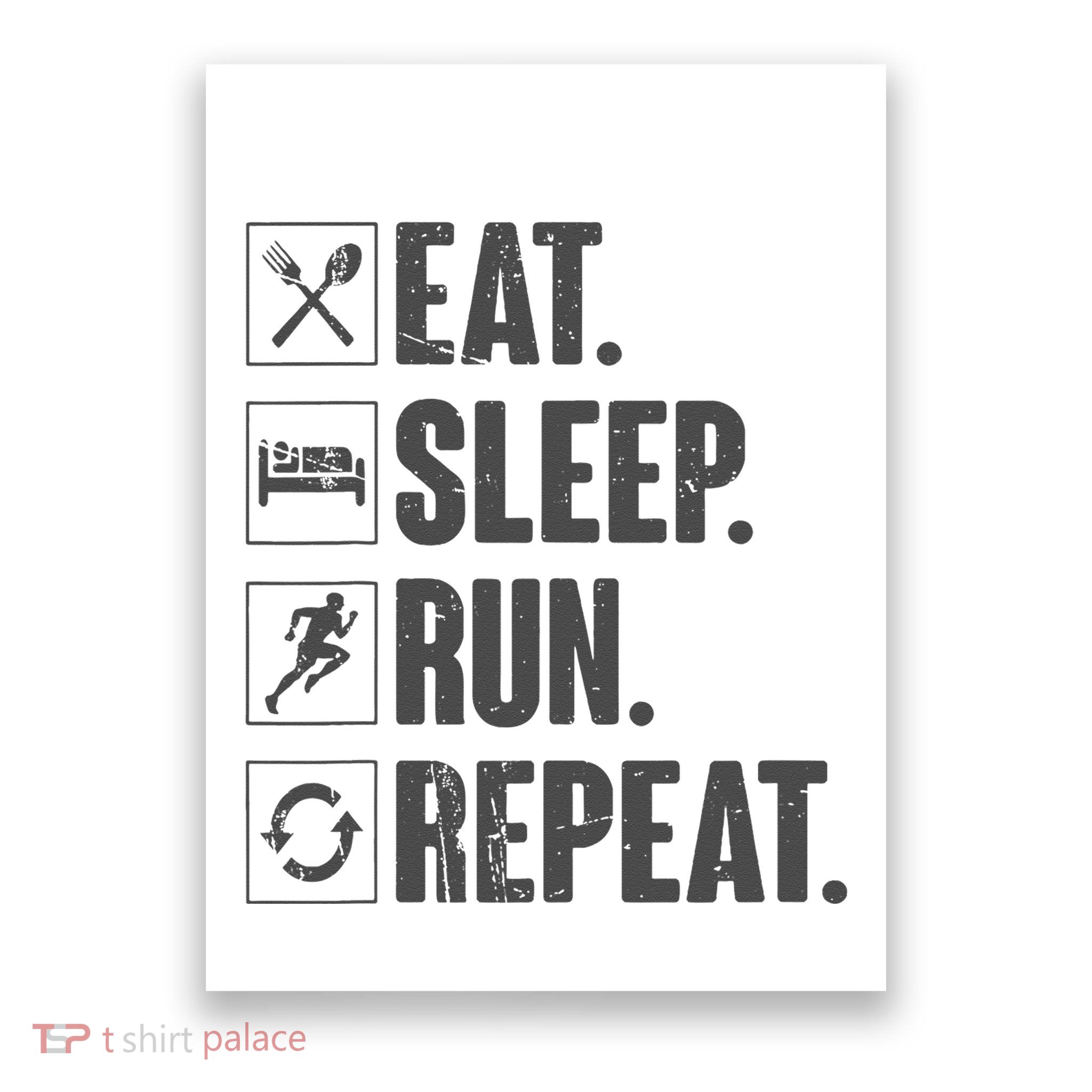 Eat Sleep Run Repeat Funny Vintage Running Runner Gift Poster