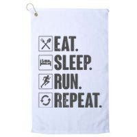Eat Sleep Run Repeat Funny Vintage Running Runner Gift Golf Towel