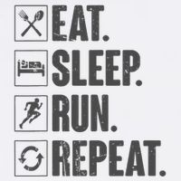 Eat Sleep Run Repeat Funny Vintage Running Runner Gift Golf Towel