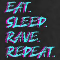 Eat Sleep Rave Repeat 7 Panel Mesh Trucker Snapback Hat